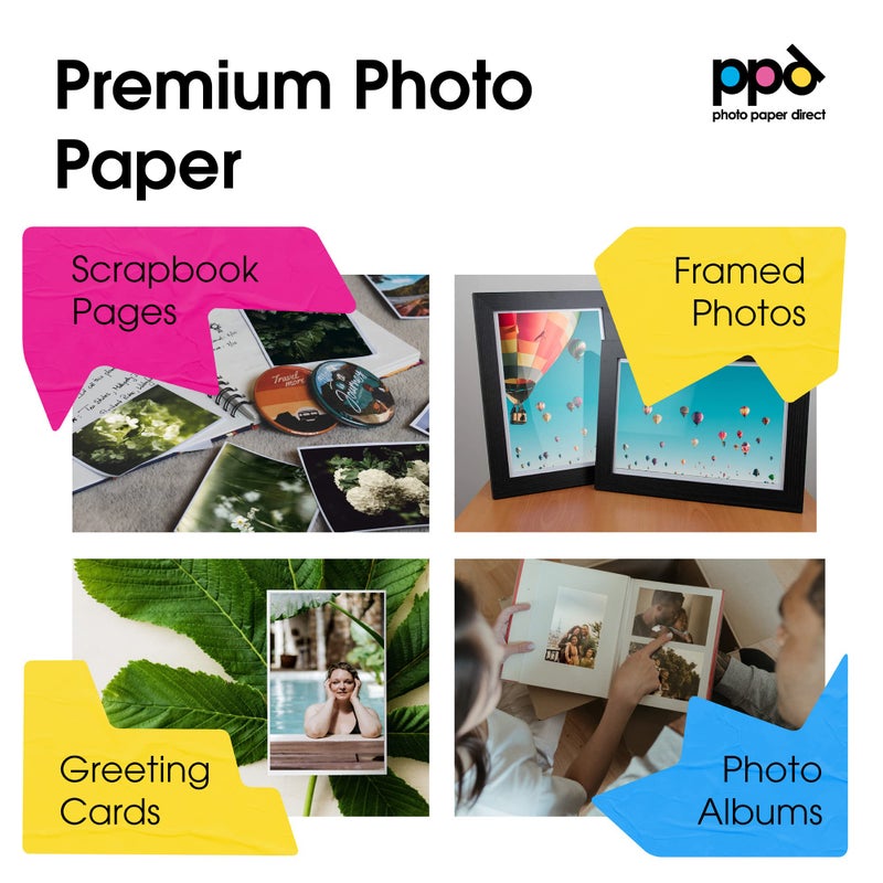 PPD Glossy Photo Paper for Inkjet Printer, 5 x 7" Premium Quality Printable Sheets for Custom Picture, Professional Photographic Instant Dry For with Normal, Dye or Pigment Ink (100 Pack/280 gsm) - Image 4